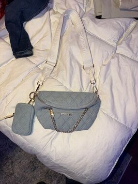 Quilted Crossbody Bag in Light Blue